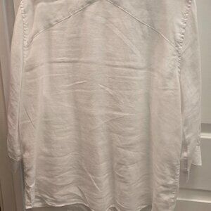Chico's White Linen Button Down Shirt
